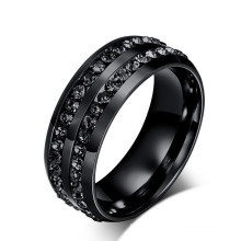 Korean Ring Black Diamond Titanium Steel Rings Stainless Steel Ring